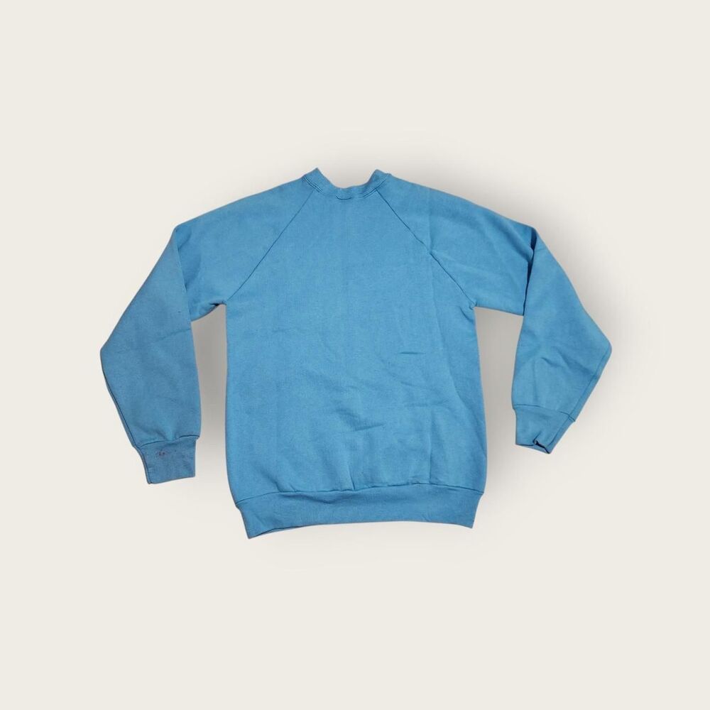 Vintage 90s blue and gold celestial moon and stars graphic crewneck sweatshirt M - Picture 2 of 4